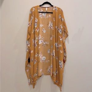 Floral shawl kimono